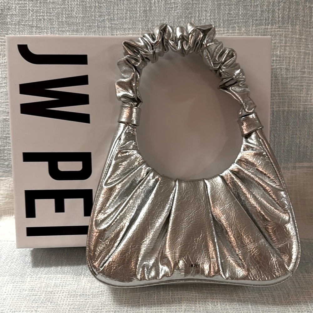 JW PEI Shimmering Silver Shoulder Bag